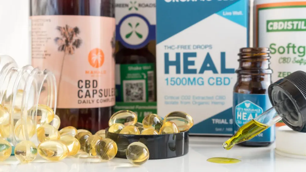 array of cbd oil products